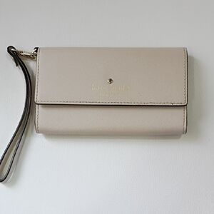 kate spade New York Beige Wristlet Wallet